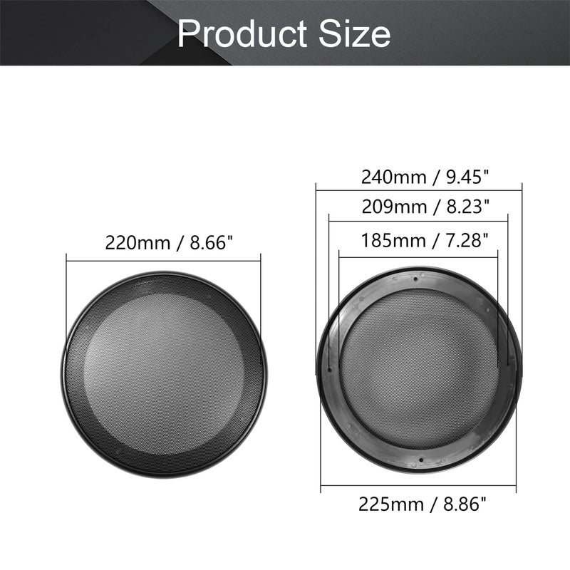 Fielect 2Pcs 8" Speaker Grill Cover Mesh Decorative Circle Woofer Guard Protector Cover Audio Accessories Black Cloth Cover with 8 Screws - Image 2